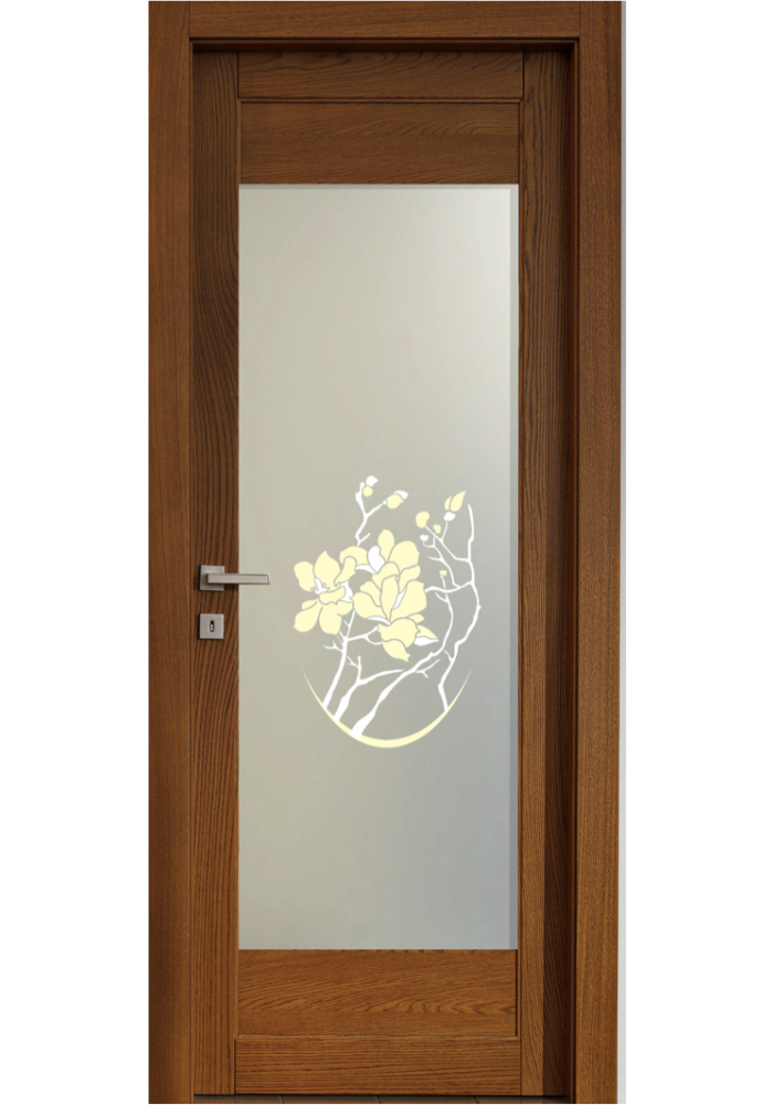 eternally pavement Measurable Geam decorativ sablat pt. usa interioara MAGNOLIA CREM