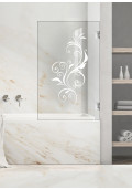 Paravan cada, model Swirly, culoare decor: alb