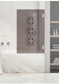 Paravan cada, (24), sticla bronz/gri decorata, sablata, RAVANA MOBIL model VINTAGE2, feronerie INOX 