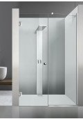 Perete dus usa batanta, (5579), sticla clara nedecorata, 8 mm, AQUA LINE, 140 x 195 cm, feronerie INOX