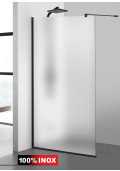 Paravan cabina de dus walk-in, (1233) Aqua Roy ® Black, sticla 8 mm mata securizata, anticalcar
