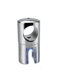 Capat bara sticla cu trecere rotund INOX lucios (FI=19 mm)