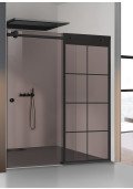 Paravan cabina de dus walk-in, (1802) Glissando Black, model Mode negru, sticla bronz securizata