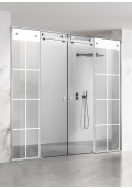 PARAVAN DUS GLISANT FULL INOX FERONERIE MODE ALB