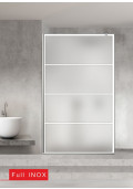 Paravan cabina de dus walk-in, (2266) Aqua Roy ® INOX, model Park alb, sticla 8 mm, mata securizata, anticalcar