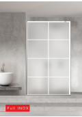 Paravan cabina de dus walk-in, (2265) Aqua Roy ® INOX, model MODE alb, sticla mata securizata, anticalcar