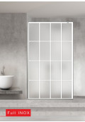 Paravan cabina de dus walk-in, (2283) Aqua Roy ® INOX, model Rank alb, sticla 8 mm, mata securizata, anticalcar