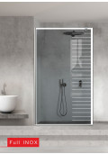Paravan cabina de dus walk-in, (1555) Aqua Roy ® INOX, model SUPREME alb, sticla 8 mm, gri securizata, anticalcar