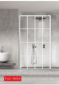 Paravan cabina de dus walk-in, (1603) Aqua Roy ® INOX, model RANK alb, sticla 8 mm, clara securizata, anticalcar