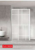Paravan cabina de dus walk-in, (1639) Aqua Roy ® INOX, model URBAN alb, sticla 8 mm, mata securizata, anticalcar
