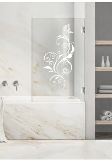 Paravan cada, model Swirly, culoare decor: alb