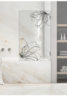 Paravan cada, model Floral Art, culoare decor: antracit