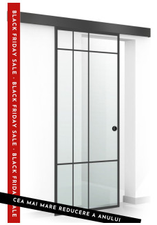 Usa sticla securizata, (0079), tip glisanta, sticla mata decorata, 8 mm, BOSS BLACK EVENT