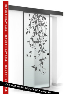 Usa sticla securizata, (0093), tip glisanta, sticla clara decorata, 8 mm, BOSS BLACK DANCE