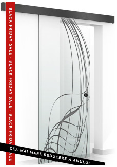 Usa sticla securizata, (0115), tip glisanta, sticla clara decorata, 8 mm, BOSS BLACK LAVA