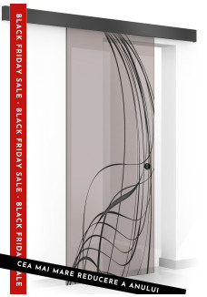 Usa sticla securizata, (0116), tip glisanta, sticla bronz decorata, 8 mm, BOSS BLACK LAVA