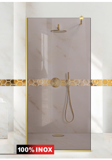 PARAVAN DUS BRONZ FULL INOX AURIU