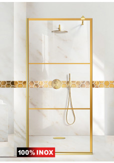 PARAVAN DUS FLOAT FULL INOX AURIU VINTAGE