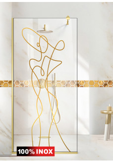 PARAVAN DUS FLOAT FULL INOX AURIU