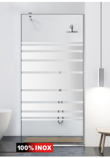 Paravan cabina de dus walk-in, (1157) Aqua Class ® INOX, model MULTILINE incolor, sticla clara securizata
