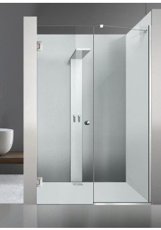 Perete dus usa batanta, (5577), sticla clara nedecorata, 8mm, AQUA LINE, 160 x 195 cm, feronerie INOX