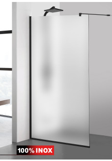 Paravan cabina de dus walk-in, (1233) Aqua Roy ® Black, sticla 8 mm mata securizata, anticalcar