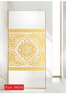 Paravan Cabina dus Walk in DOHA ORIZONTAL, profil auriu