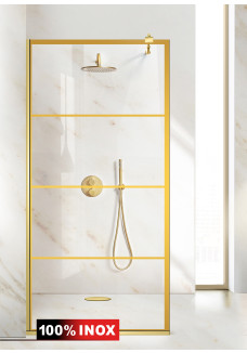 PARAVAN DUS FLOAT FULL INOX AURIU