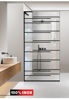 PARAVAN DUS FLOAT NEGRU INOX