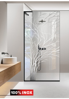 PARAVAN DUS FLOAT NEGRU INOX