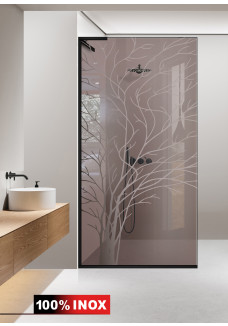 PARAVAN DUS FLOAT NEGRU INOX