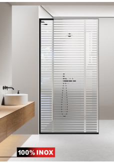 PARAVAN DUS FLOAT NEGRU INOX