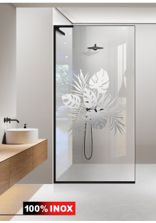 PARAVAN DUS FLOAT NEGRU INOX