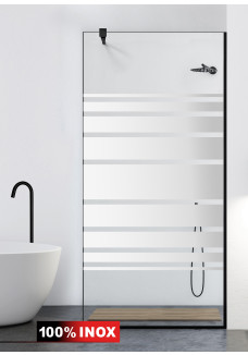 Paravan cabina de dus walk-in, (1158) Aqua Class ® Black, model MULTILINE incolor, sticla clara securizata