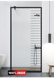 Paravan de dus WALK-IN, sticla securizata, clara, profil negru