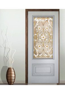 Geam decorativ tip vitraliu bronz