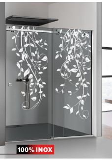 PARAVAN DUS CU USA GLISANTA GRI FULL INOX