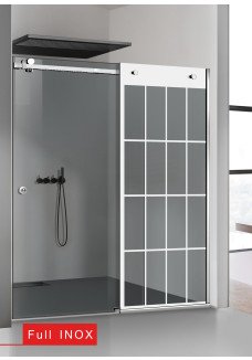 PARAVAN DUS GLISANT GRI FULL INOX