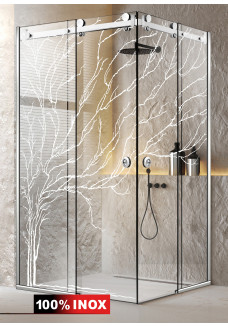 CABINA DUS GLISANT FULL INOX TREE ALB