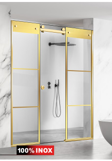 PARAVAN DUS GLISANT FLOAT FULL INOX  AURIU VINTAGE AURIU