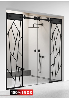 PARAVAN DUS GLISANT NEGRU MAT ATLAS NEGRU