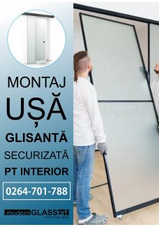 Montaj usa sticla securizata glisanta