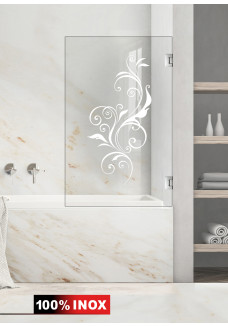 Paravan cada, model Swirly, culoare decor: alb