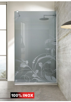 Paravan cabina de dus walk-in, (2212) Aqua Roy ® INOX, model La Vie incolor/alb, sticla 8 mm, gri securizata, anticalcar