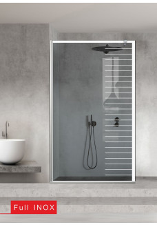 Paravan cabina de dus walk-in, (1555) Aqua Roy ® INOX, model SUPREME alb, sticla 8 mm, gri securizata, anticalcar