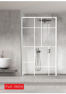 Paravan cabina de dus walk-in, (1637) Aqua Roy ® INOX, model URBAN alb, sticla 8 mm, clara securizata, anticalcar