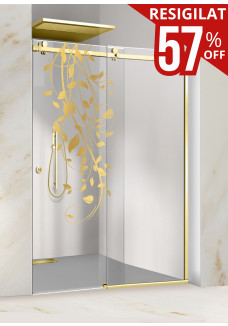 PROMO012-(13) Perete dus cu usa glisanta, GLISSANDO SIMPLE GOLD, model Dance auriu, sticla clara 6mm securizata, 122 - 140 cm, cu tratament anticalcar