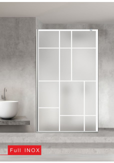 Paravan cabina de dus walk-in, (1639) Aqua Roy ® INOX, model URBAN alb, sticla 8 mm, mata securizata, anticalcar