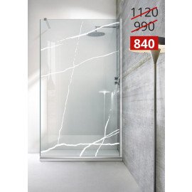 PROMO003-(07) Paravan dus Aqua Class ® INOX, model MARBLE alb, sticla clara 6 mm, 110x195 cm