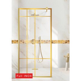 Paravan cabina de dus walk-in, (1721) Aqua Roy ® Gold, model EVENT auriu, sticla 8 mm clara securizata, auriu